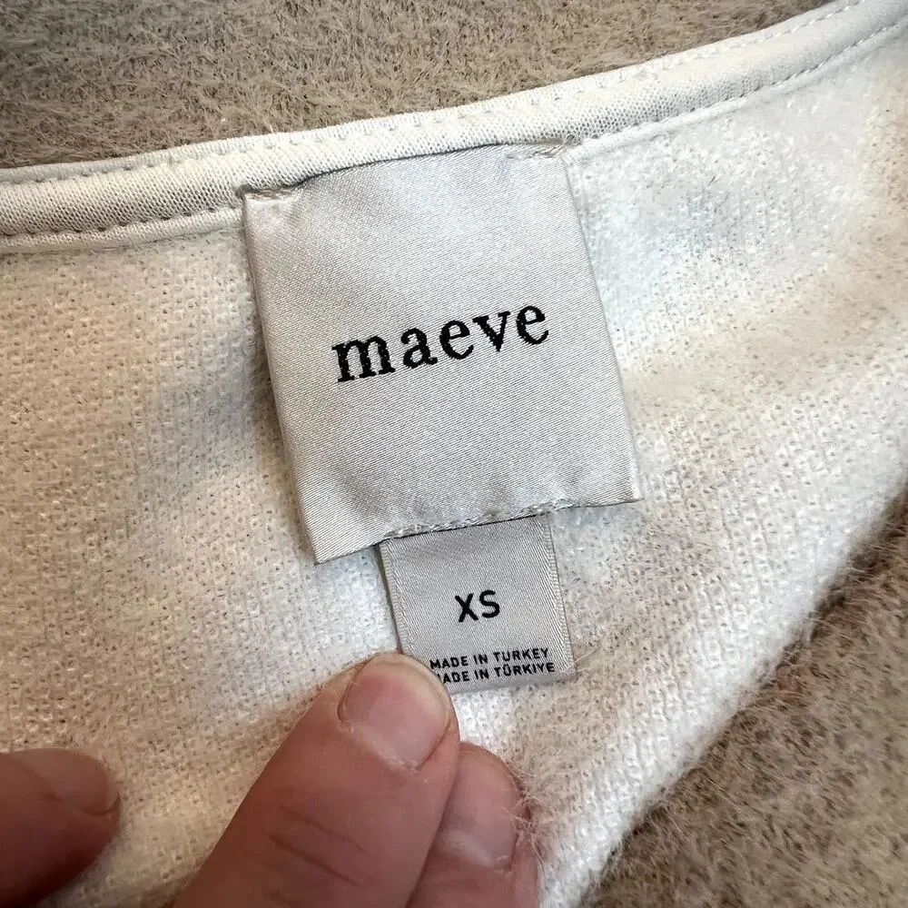 Maeve Anthropologie Cozy Ringer Oversized Sweater Fuzzy Cozy NWOT Small Medium